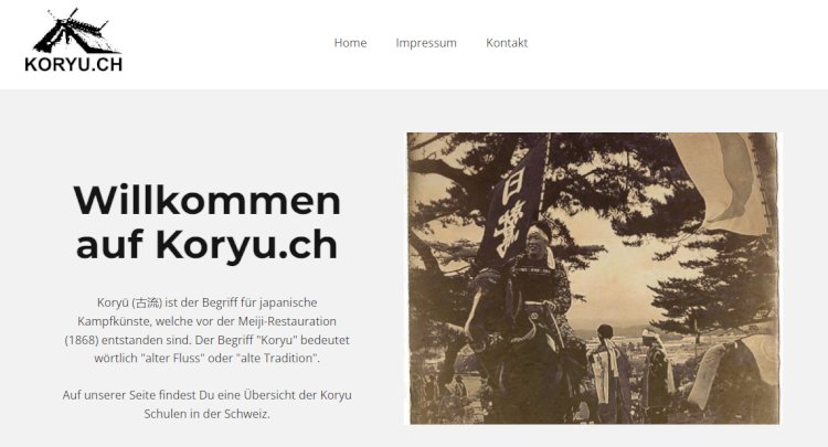 Die Webseite Koryu.ch wurde komplett überarbeitet